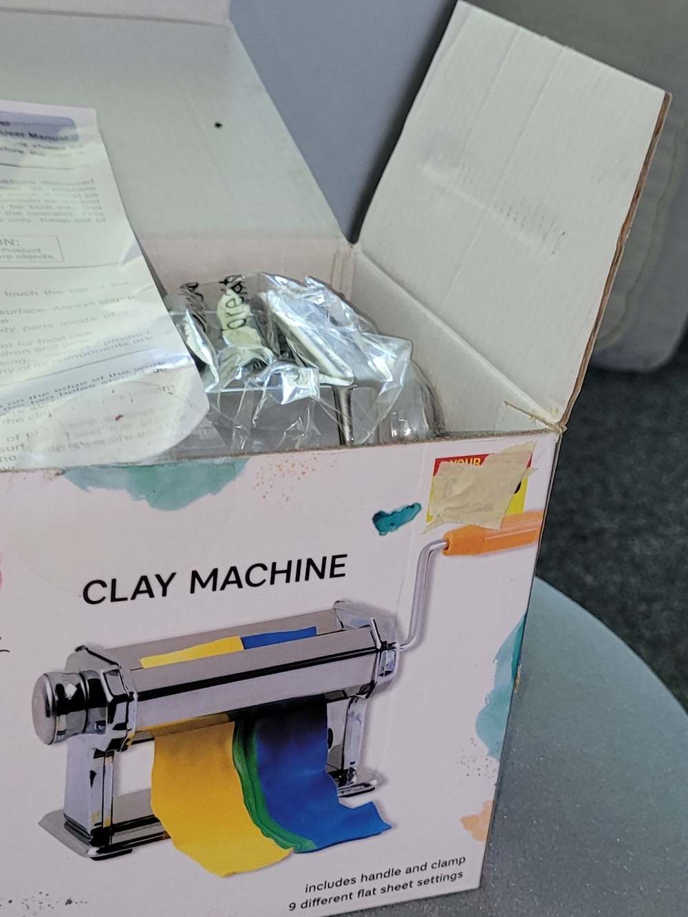 Chrome Clay Machine with Orange Handle - Unbranded